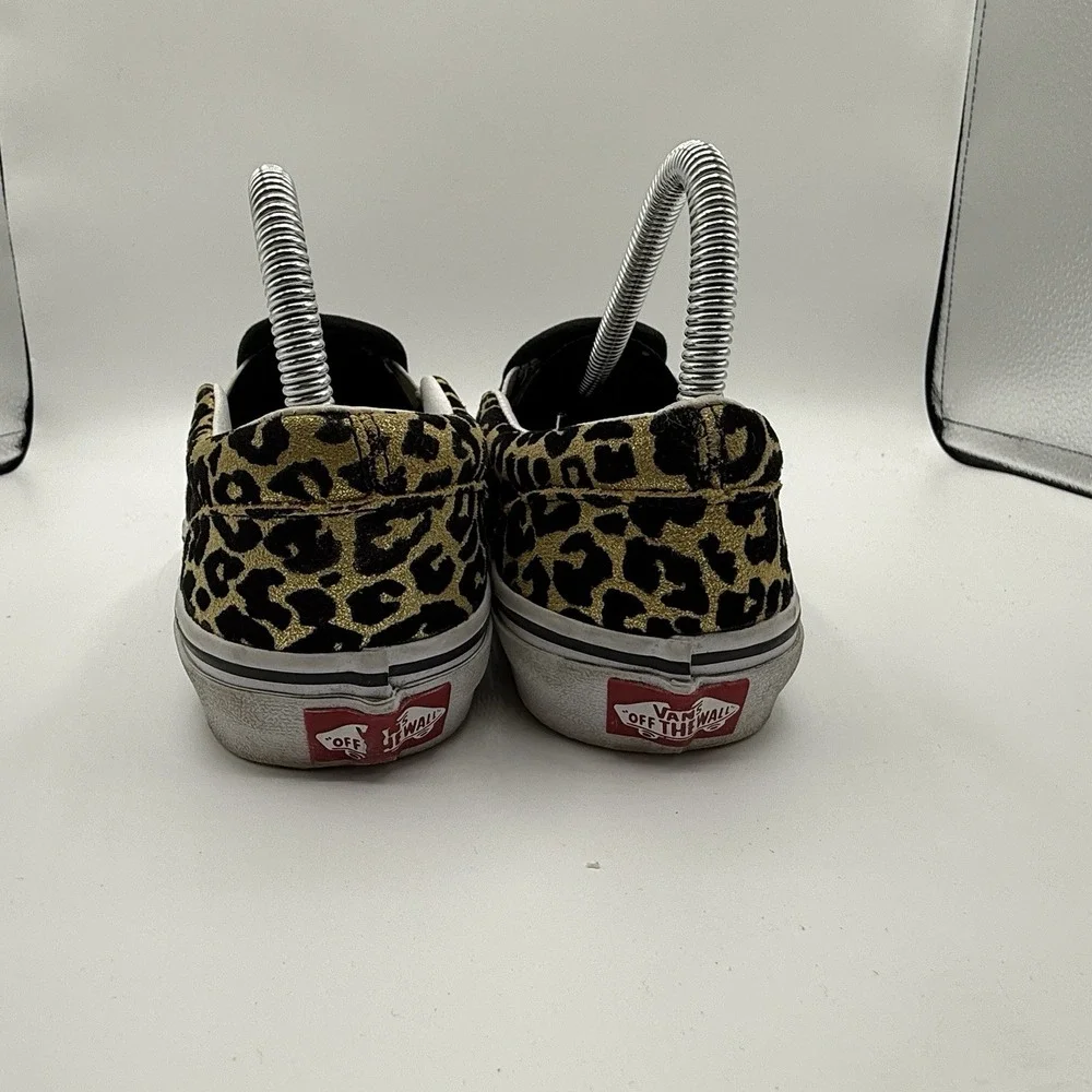 VANS CLASSIC SLIP-ON LEOPARD/BLACK SZ‎ 4 KIDS